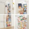 imageUTEX Kids Bookshelf Wall Mounted 4Tier Book Shelf Organizer Tall Wooden Childrens Bookcase Storage Book Rack for Kids Room Nursery Bedroom Living Room White