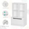imageUTEX Kids Bookshelf and Toy Storage Organizer Toddlers Bookcase with Cubbies Adjustable Wood Shelf with Drawer for Bedroom Playroom Nursery White