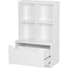 imageUTEX Kids Bookshelf and Toy Storage Organizer Toddlers Bookcase with Cubbies Adjustable Wood Shelf with Drawer for Bedroom Playroom Nursery White