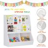 imageUTEX Kids Bookshelf and Toy Storage Toy Storage Organizer and Book Rack Toddler Bookshelves Display Stand Book Shelf for Kids Rooms Nursery Bedroom White