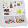 imageUTEX Kids Bookshelf and Toy Storage Toy Storage Organizer and Book Rack Toddler Bookshelves Display Stand Book Shelf for Kids Rooms Nursery Bedroom White