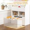 imageUTEX Kids Bookshelf with Movable Toy Box Toddler Book Shelf and Toy Storage Children Book Display Rack Toy Chest Combo for Kids Room ampamp Nursery White