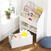 imageUTEX Kids Bookshelf with Movable Toy Box Toddler Book Shelf and Toy Storage Children Book Display Rack Toy Chest Combo for Kids Room ampamp Nursery White