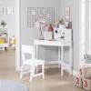 imageUTEX Kids Desk Kids Corner Desk and Chair Set Children Study Table with Storage and Hutch for Home School Use White