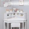 imageUTEX Kids Desk Kids Corner Desk and Chair Set Children Study Table with Storage and Hutch for Home School Use White