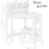 imageUTEX Kids Desk Kids Corner Desk and Chair Set Children Study Table with Storage and Hutch for Home School Use White