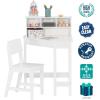 imageUTEX Kids Desk Kids Corner Desk and Chair Set Children Study Table with Storage and Hutch for Home School Use White