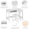 imageUTEX Kids Desk and Chair Set Study Desk for Kids with Drawers Wooden Children Table Set Student Writing Desk Computer Workstation for Bedroom ampamp Study Room