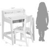 imageUTEX Kids Desk and Chair Set Study Desk for Kids with Storage Bins Wooden Children Study Table Student Writing Desk for Bedroom ampamp Study Room