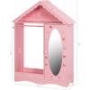 imageUTEX Kids Dress Up Storage with Mirror Kids Wardrobe Closet Dress Up Armoire for Little Girls Open Hanging Costume Organizer with Storage Cabinet for Kids Room Playroom
