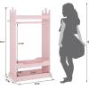 imageUTEX Kids Dress up Storage with MirrorCostume Wardrobe for Kids Open Hanging Armoire ClosetPretend Storage Closet Costume Storage Dresser PinkPink