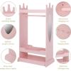 imageUTEX Kids Dress up Storage with MirrorCostume Wardrobe for Kids Open Hanging Armoire ClosetPretend Storage Closet Costume Storage Dresser PinkPink