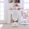 imageUTEX Kids Full Length Mirror Kids FreeStanding Dressing Mirror with Adjustable Viewed Wooden Kids Dressing Up Storage for 37 Years Old White