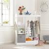imageUTEX Kids Play Armoire with Mirror Storage Bins and Closet for Dress Up and Costumes WhiteWhite
