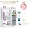 imageUTEX Kids Play Armoire with Mirror Storage Bins and Closet for Dress Up and Costumes WhiteWhite