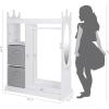 imageUTEX Kids Play Armoire with Mirror Storage Bins and Closet for Dress Up and Costumes WhiteWhite