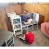 imageUTEX Kids Reading Nook Bench with Bookshelf Kids Bookcase and Storage Organizer with Seat Cushion Reading Bench with Bins for Bedroom ampamp Entryway White