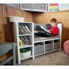 imageUTEX Kids Reading Nook Bench with Bookshelf Kids Bookcase and Storage Organizer with Seat Cushion Reading Bench with Bins for Bedroom ampamp Entryway White