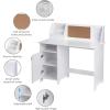 imageUTEX Kids Study Desk with Storage Wooden Children School Study Table with Hutch and Storage Cabinet for 38 Years Girls Boys Students Study Computer Workstation Writing Table WhiteWhite