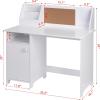 imageUTEX Kids Study Desk with Storage Wooden Children School Study Table with Hutch and Storage Cabinet for 38 Years Girls Boys Students Study Computer Workstation Writing Table WhiteWhite
