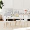 imageUTEX Kids Table and Chair Set Toddler Table with Bunny Chair and Bench 3 Pieces Wooden Children Table for Kids Room Classroom Nursery White