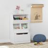 imageUTEX Kids Toy Storage Cabinet and Organizer with Drawers and Cubbies  Ideal for Playroom Classroom Nursery  White