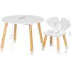imageUTEX Kids Wood Table and Chair Set Kids Play Table with 2 Chairs3 Pieces Kids Round Table for Toddlers Girls BoysWhiteRound Table with Elephant Chairs