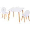 imageUTEX Kids Wood Table and Chair Set Kids Play Table with 2 Chairs3 Pieces Kids Round Table for Toddlers Girls BoysWhiteSquare Table with Round Chairs