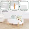 imageUTEX Montessori Bookshelf for Kids Wooden Book Shelf for Kids Rooms Toddler Book Caddy with Adjustable Divider Floor Book Display Baby Book Rack for Classroom Nursery