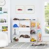 imageUTEX Multifunctional Bookcase with 8 Cubbies and Bins Open Bookshelf Organizer Display Stand Large Toy Storage Cabinet for Kids Room Classroom Nursery White