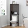 imageUTEX Over The Toilet Storage Cabinet Over Toilet Bathroom Organizer with Adjustable Shelves Above Toilet Storage Cabinet Space Saver Espresso