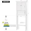imageUTEX Over The Toilet Storage Cabinet Over Toilet Bathroom Organizer with Adjustable Shelves Above Toilet Storage Cabinet Space Saver White