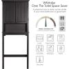 imageUTEX Over The Toilet Storage Cabinet Over Toilet Bathroom Organizer with Adjustable Shelves and Double Doors WhiteEspresso