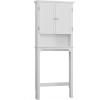 imageUTEX Over The Toilet Storage Cabinet Over Toilet Bathroom Organizer with Adjustable Shelves and Double Doors WhiteWhite