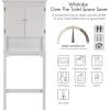 imageUTEX Over The Toilet Storage Cabinet Over Toilet Bathroom Organizer with Adjustable Shelves and Double Doors WhiteWhite