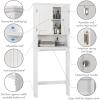 imageUTEX Over The Toilet Storage Cabinet Over Toilet Bathroom Organizer with Adjustable Shelves and Double Doors WhiteWhite