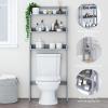 imageUTEX Over The Toilet Storage Shelf 3Tier Over Toilet Bathroom Organizer Above Toilet Storage Rack Wood GrainGrey