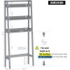 imageUTEX Over The Toilet Storage Shelf 3Tier Over Toilet Bathroom Organizer Above Toilet Storage Rack Wood GrainGrey