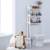 imageUTEX Over The Toilet Storage Shelf 3Tier Over Toilet Bathroom Organizer Above Toilet Storage Rack Wood GrainWhite