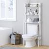 imageUTEX Over The Toilet Storage Shelf 3Tier Over Toilet Bathroom Organizer Above Toilet Storage Rack Wood GrainWhite