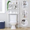 imageUTEX Over The Toilet Storage Shelf 3Tier Over Toilet Bathroom Organizer Above Toilet Storage Rack Wood GrainWhite