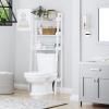imageUTEX Over The Toilet Storage Shelf 3Tier Over Toilet Bathroom Organizer Above Toilet Storage Rack Wood GrainWhite