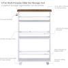 imageUTEX Slim Rolling Storage Cart 4Tier Utility Cart on Wheels Mobile Kitchen Storage Shelf for Narrow Spaces White