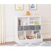 imageUTEX Toy Storage Organizer 8 Cubbies Bookcase with 3 Baskets WhiteWhite