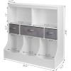 imageUTEX Toy Storage Organizer 8 Cubbies Bookcase with 3 Baskets WhiteWhite