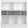 imageUTEX Toy Storage Organizer 8 Cubbies Bookcase with 3 Baskets WhiteWhite