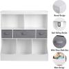 imageUTEX Toy Storage Organizer 8 Cubbies Bookcase with 3 Baskets WhiteWhite