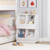 imageUTEX Toy Storage Organizer for Kids Stackable Toy Storage Cabinet Wooden Cubby Toy Organizer White Toy Shelf for Playroom Bedroom Living room Nursery 1 Cubby2 Cubes