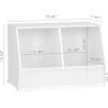 imageUTEX Toy Storage Organizer for Kids Stackable Toy Storage Cabinet Wooden Cubby Toy Organizer White Toy Shelf for Playroom Bedroom Living room Nursery 1 Cubby2 Cubes