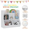 imageUTEX Toy Storage Organizer with Bookcase Kids Multi Shelf Cubby for BooksToys Storage Organizer for BoysGirls Play RoomBedroomWhiteWhite